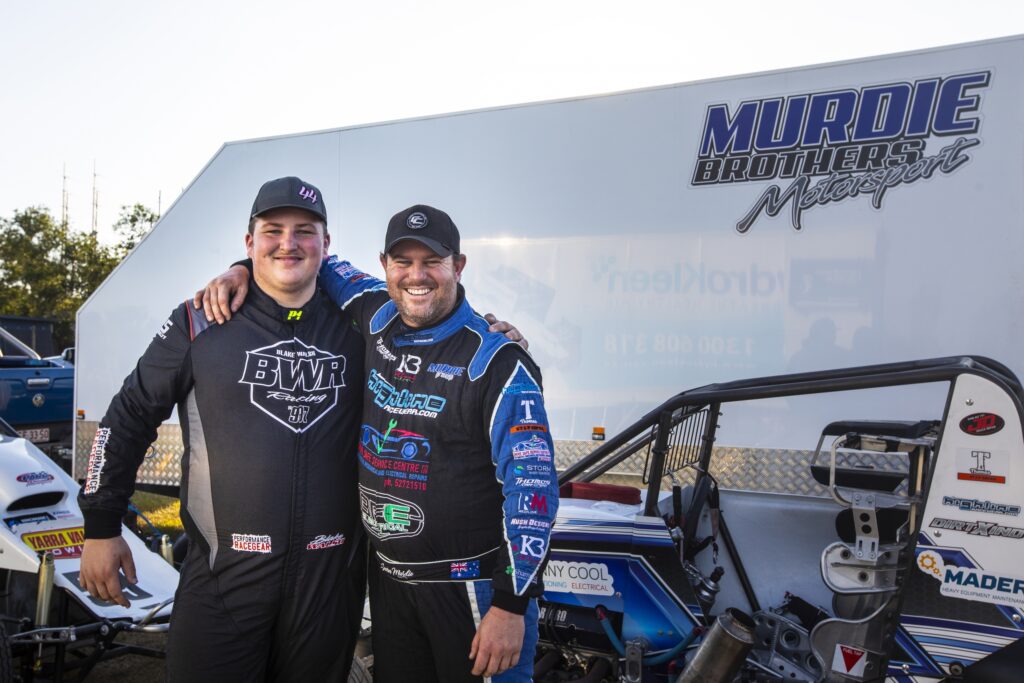 (L-R) 2021 driver Blake Walsh and Trevor’s son Johnathon during the August meet in Darwin. Photo by Nakita Pollock Photography.