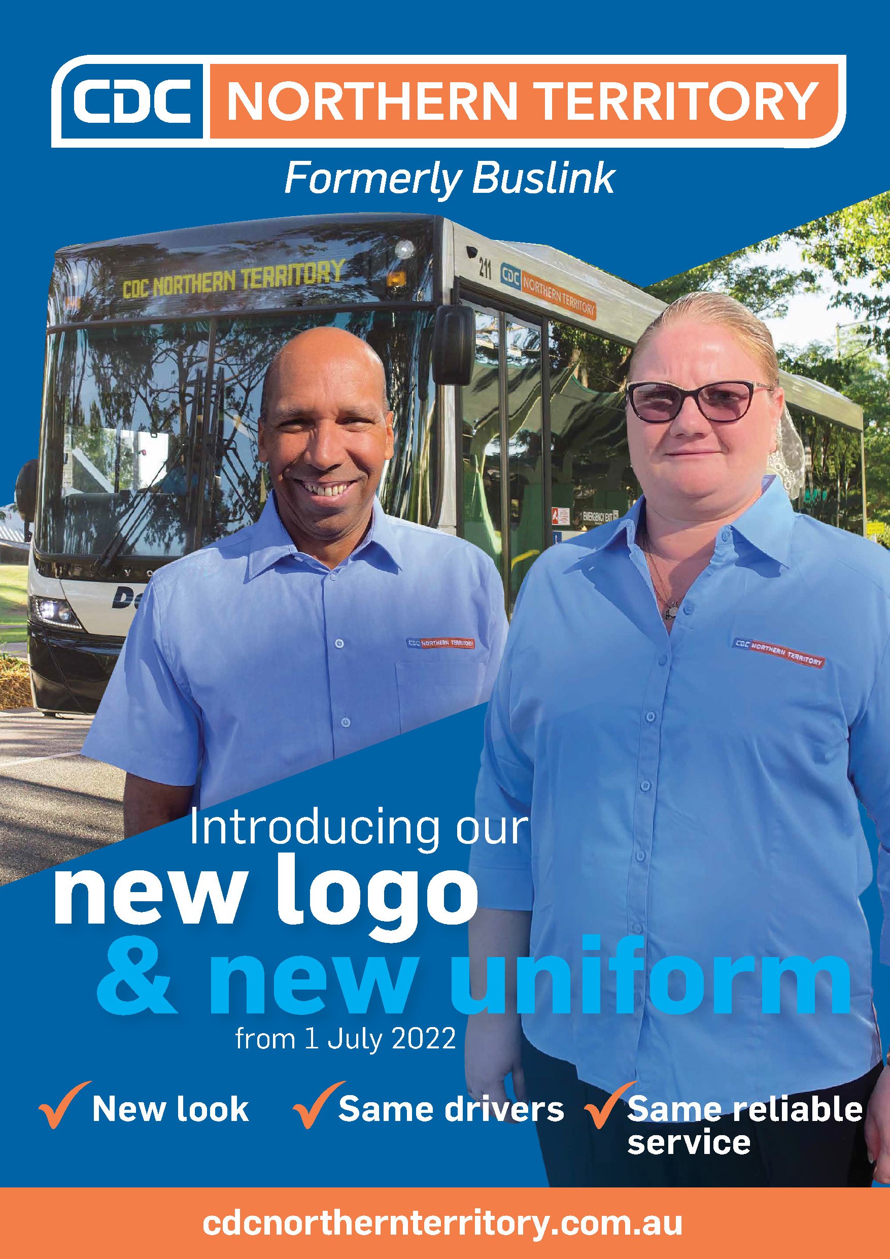 Buslink Buses and Drivers Rebranding to CDC Northern Territory